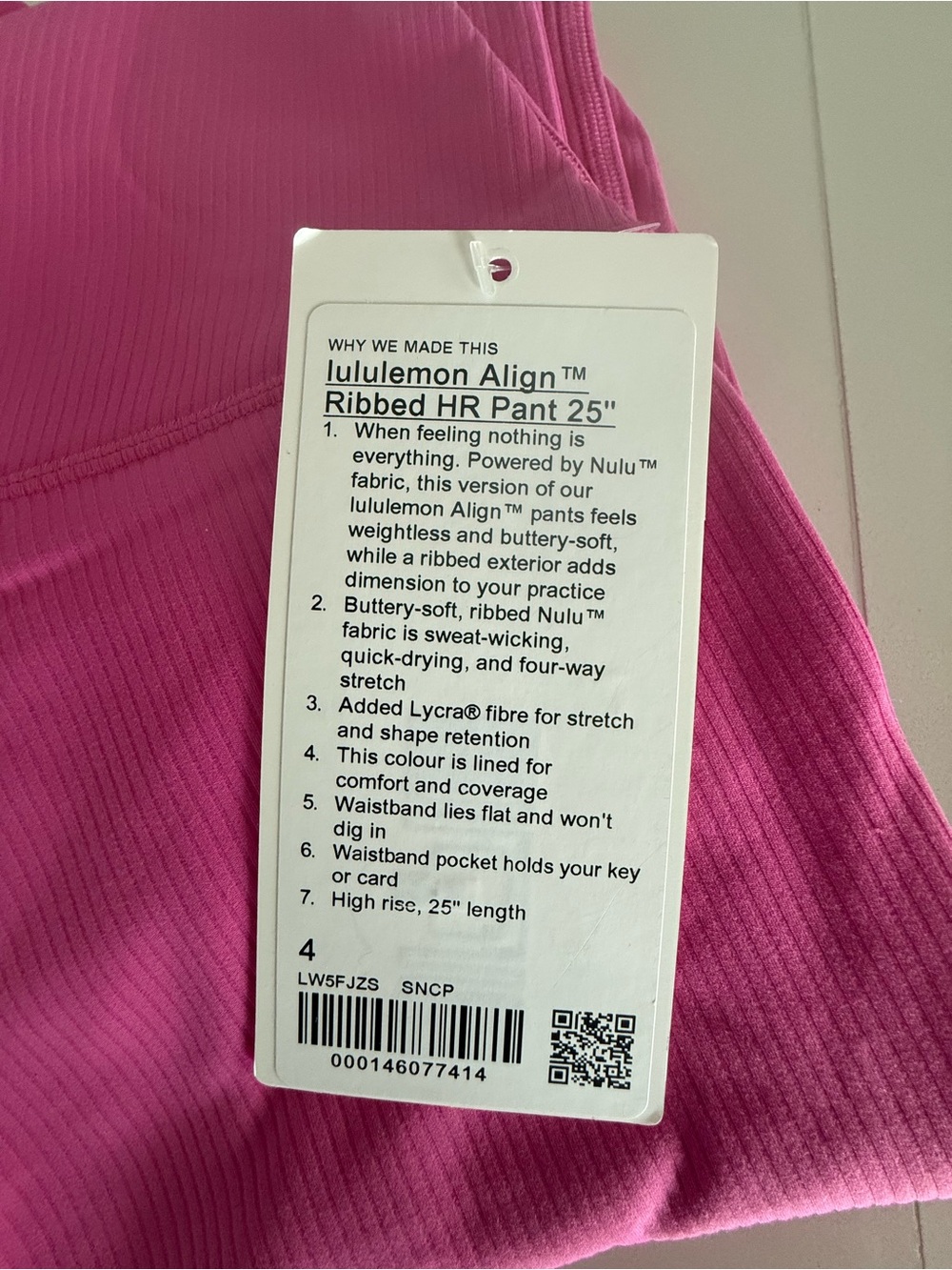 lululemon athletica Ribbed High-Rise Align Pant - SONIC PINK - Picture 2 of 3